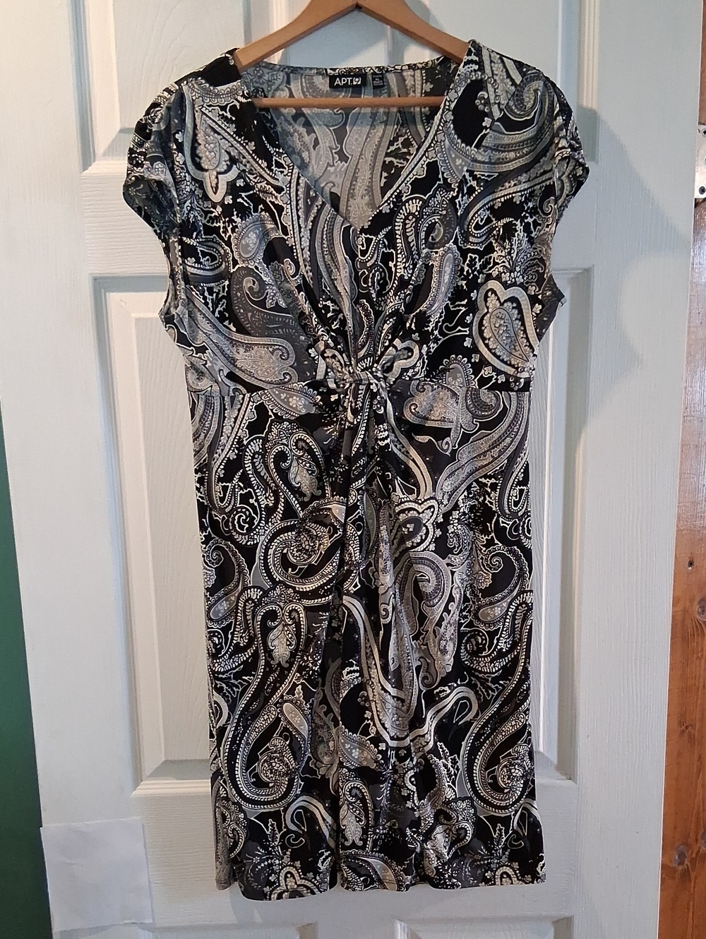 Apt. 9 Black & White Paisley Tie-Front Dress